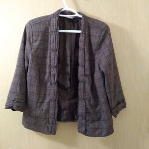 NWOT Christopher & Banks Brown Plaid Blazer (S)